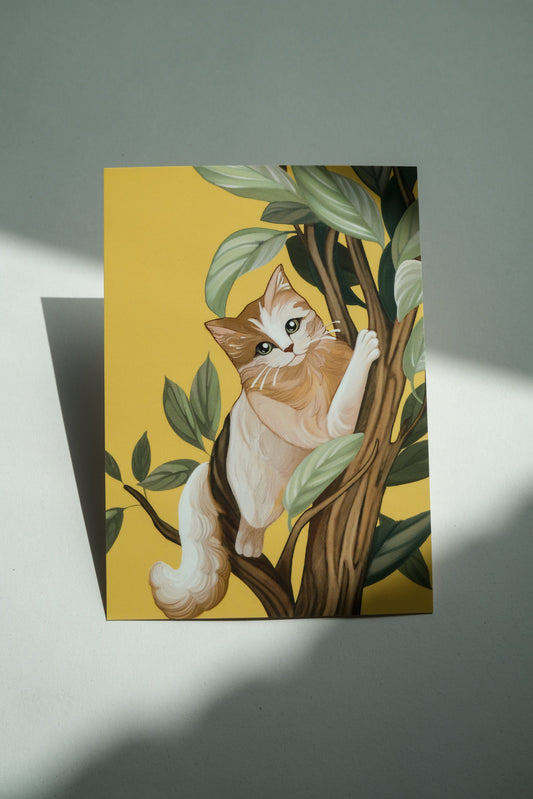 Cat in Tree Postcard