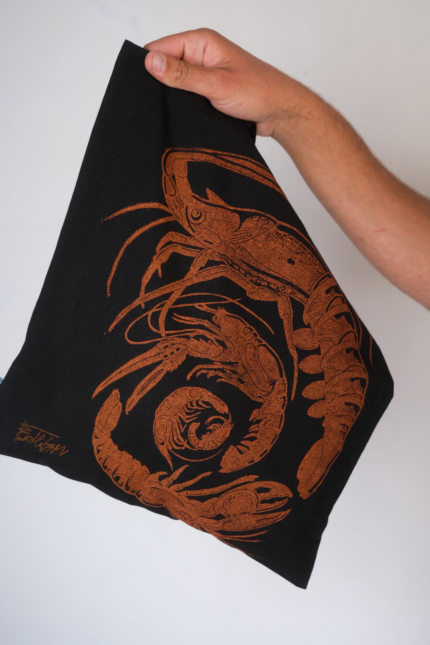 SPIRAL OF SHRIMP tote bag