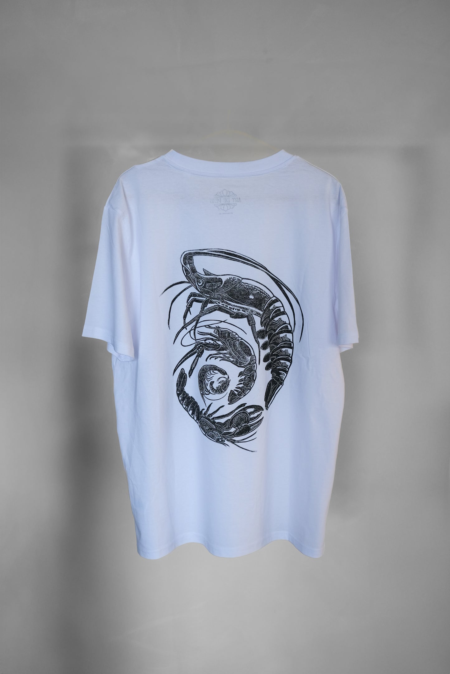 SPIRAL OF SHRIMP adult t-shirt