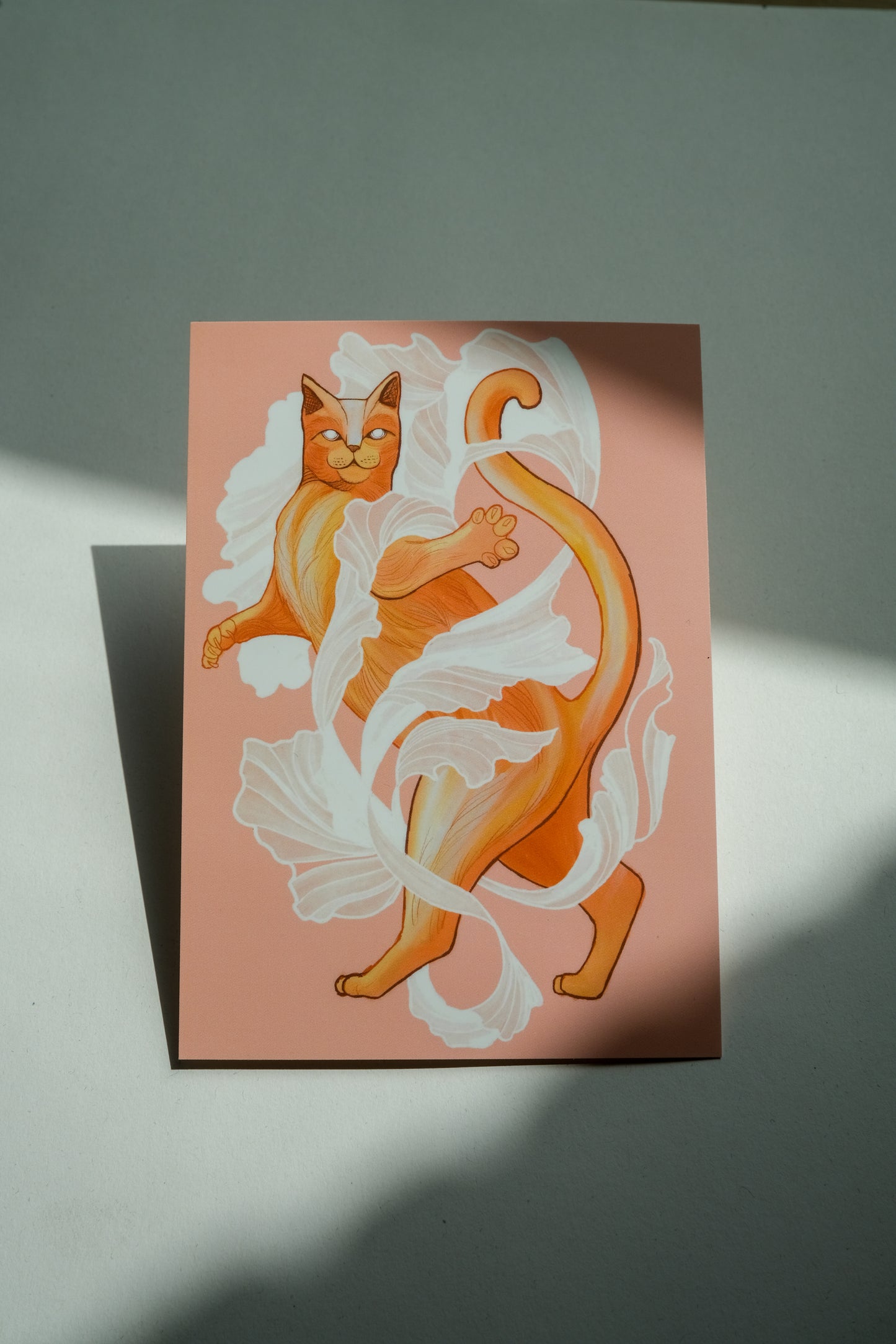 Cat dancing in the wind