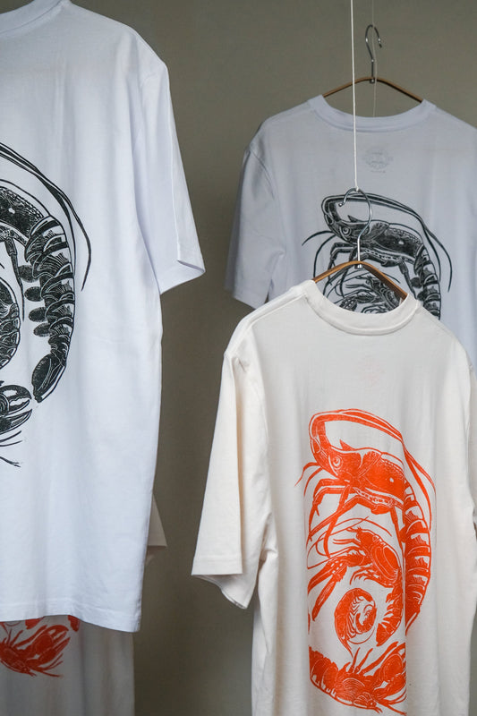 Spiral of Shrimp Organic T-shirt in Orange