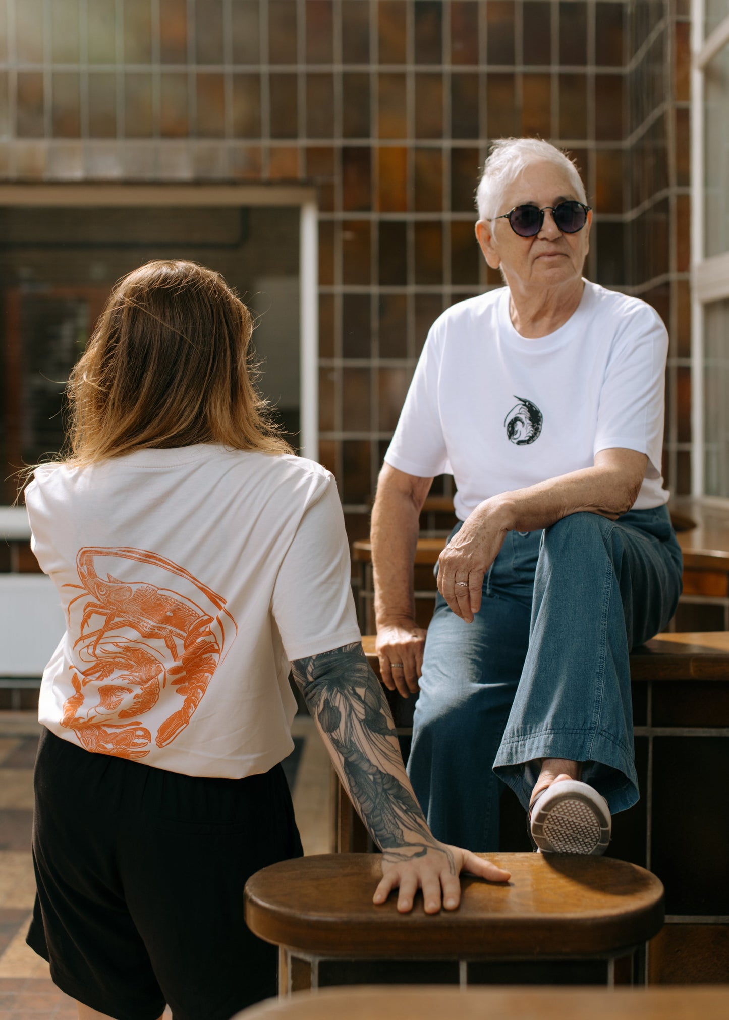 Spiral of Shrimp Organic T-shirt in Orange