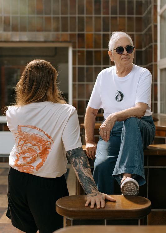 SPIRAL OF SHRIMP adult t-shirt