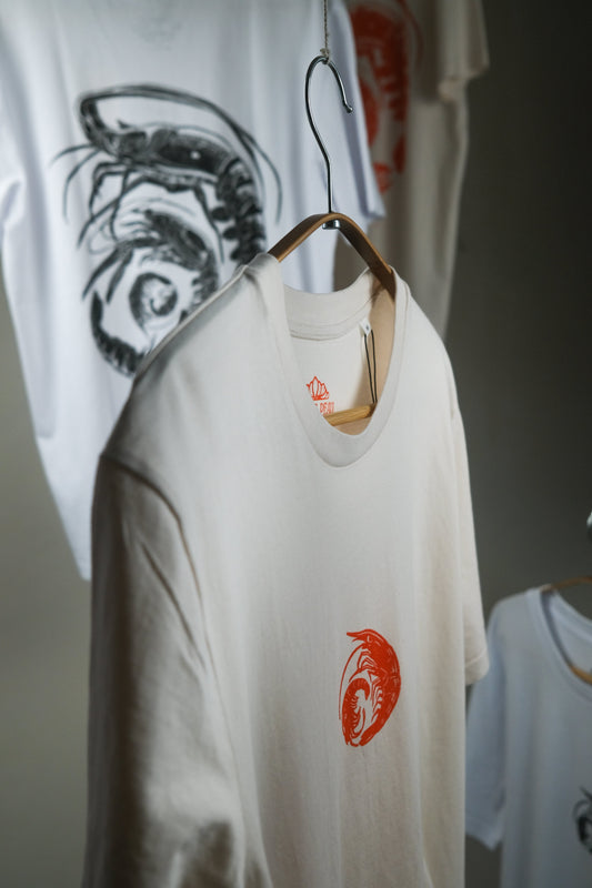 Spiral of Shrimp Organic T-shirt in Orange