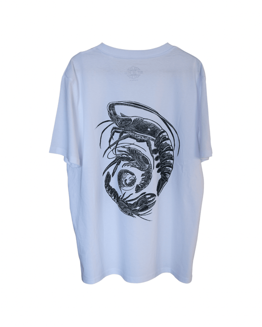 Spiral of Shrimp Organic T-shirt in Black