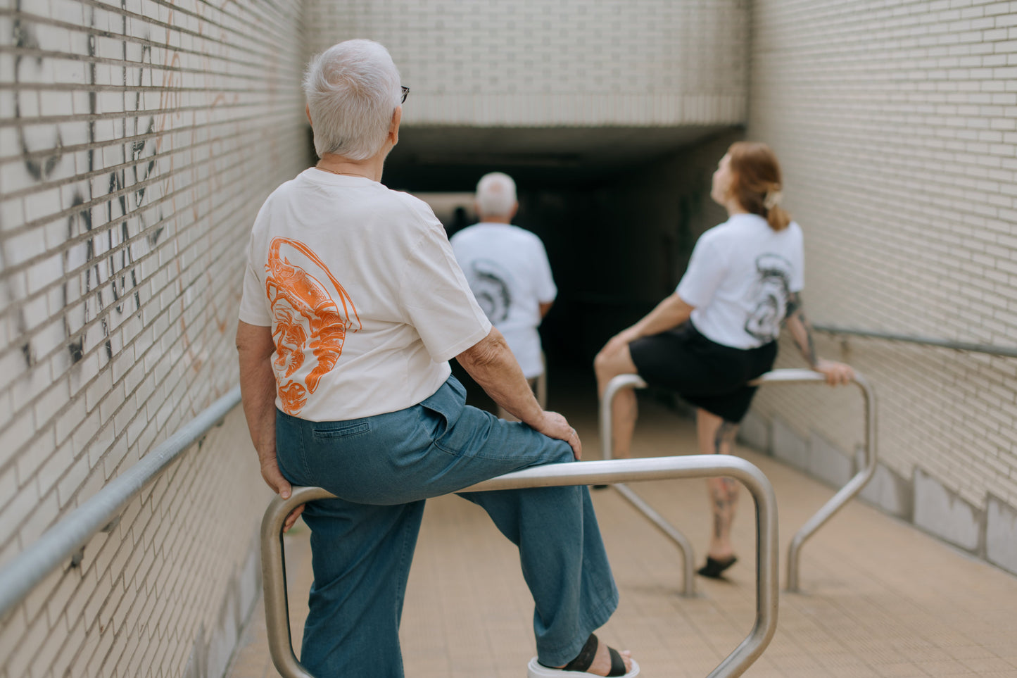 Spiral of Shrimp Organic T-shirt in Orange