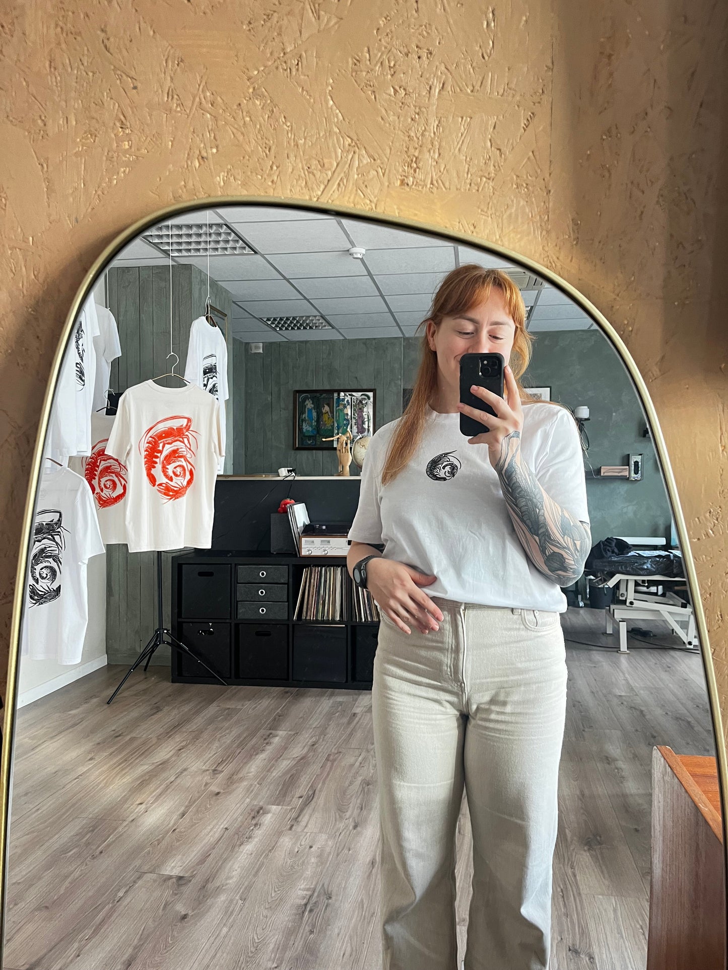 Spiral of Shrimp Organic T-shirt in Black