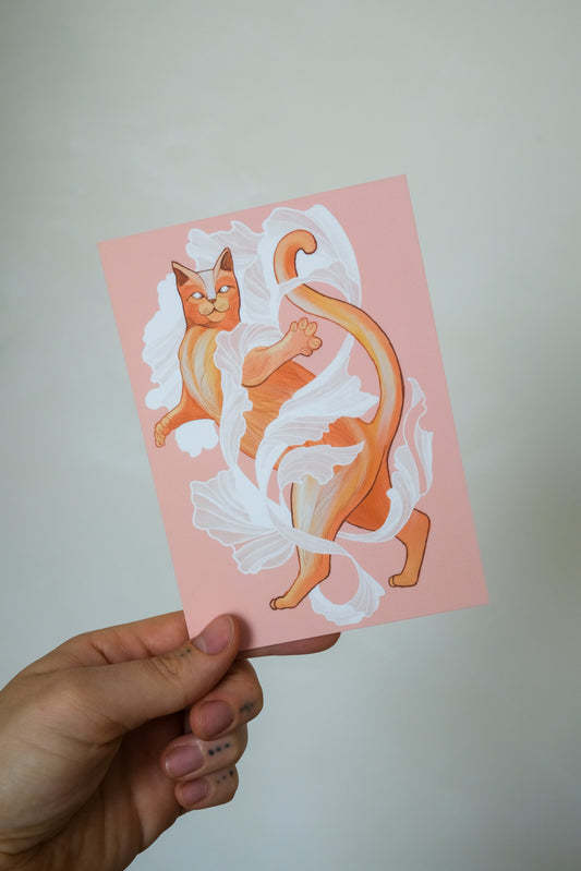 Cat dancing in the wind