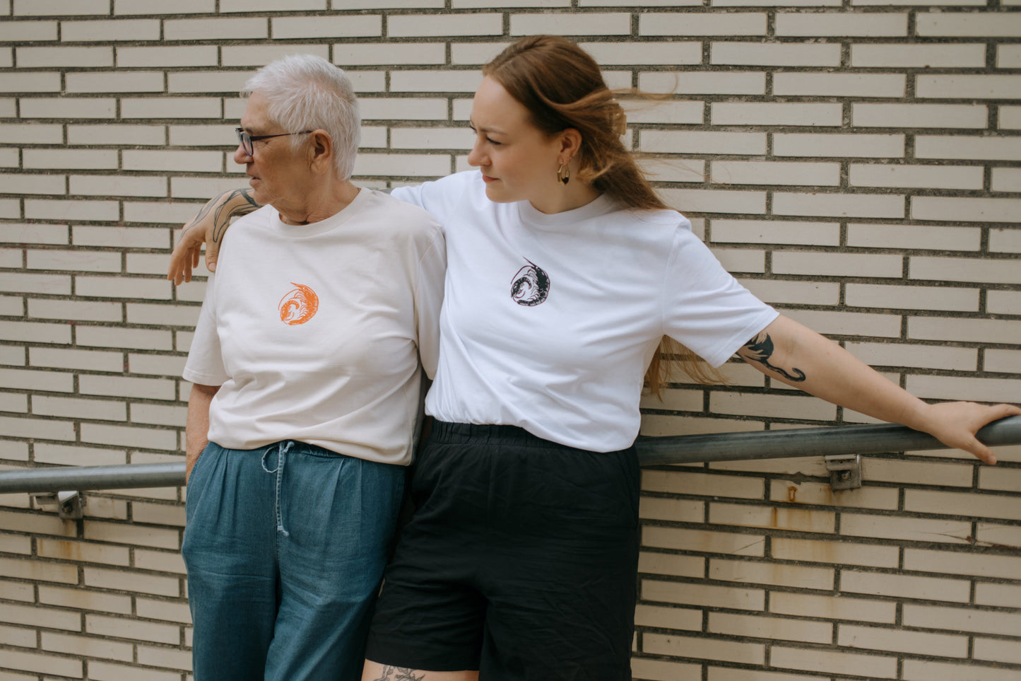 Spiral of Shrimp Organic T-shirt in Black